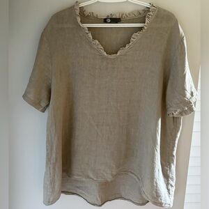 M Made In Italy 100% Linen Top